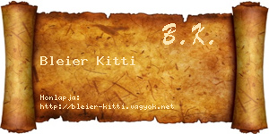 Bleier Kitti névjegykártya