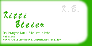 kitti bleier business card